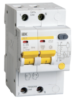 Выключатель автоматический дифференциального тока АД12 2п 25А C 10мА тип AC (3 мод) | MAD10-2-025-C-010 IEK (ИЭК)