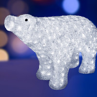 Акриловая светодиодная фигура "Белый медведь" 80*55 см, IP 44, понижающий трансформатор в комплекте, | 513-302 NEON-NIGHT