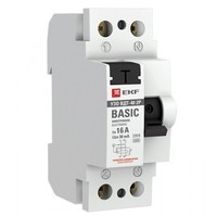 Выключатель дифференциальный (УЗО) ВД-40 2п 16А 30мА тип AC (электронный) Basic | elcb-2-16-30e-sim EKF