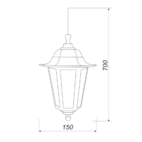 Подвесной светильник уличный 6 граней цвет чёрный APEYRON