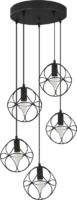 Люстра подвесная Vitaluce Патрисия каскад 5 ламп 15м² Е14 цвет черный матовый