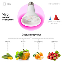 Эра 16 Вт E27 гриб красно-синий спектр розовый свет Фитолампа светодиодная для растений (Энергия света)
