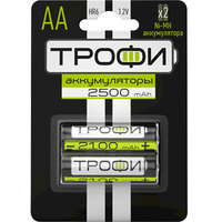Аккумулятор HR6-2BL 2500 mAh (20/240/11520) (AA) | C0032101 ТРОФИ (блист.2шт) купить в Москве по низкой цене
