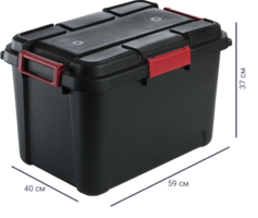 Ящик повышенной надежности Outback 59x40x37 см 60 л пластик с крышкой цвет чёрный KETER