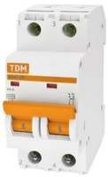 Выключатель автоматический ВА47-29 двухполюсной 4А 4,5кА характеристика D - SQ0206-0151 TDM ELECTRIC купить в Москве по низкой цене