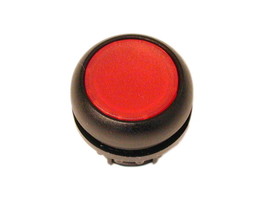 Головка кнопки с подсветкой, без фиксации , цвет красный, черное лицевое кольцо, M22S-DL-R - 216926 EATON плоская P67 купить в Москве по низкой цене
