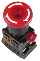 Кнопка красная с фиксацией ANE22 Гриб подсветкой неон 1з+1р 240В - BBG40-ANE-K04 IEK (ИЭК) d22мм купить в Москве по низкой цене