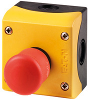 Кнопка аварийной остановки защищенная 1 замыкающий / размыкающий контакты красная корпус желтый, M22-PV/KC11/IY EATON 216525 аналоги, замены