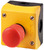 Кнопка аварийной остановки защищенная 1 замыкающий / размыкающий контакты красная корпус желтый, M22-PV/KC11/IY - 216525 EATON