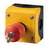 Кнопка аварийной остановки защищенная, 1 замыкающий + размыкающий контакты, цвет красный, корпуса желтый, M22-PVS/KC11/IY - 216523 EATON