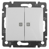 Выключатель 2-кл. СП Valena 10А IP31 с подсветкой механизм бел. (DIY-упак.) Leg 694290 Legrand DIY клавишный c двухклавишный на 2 в рамку цена, купить