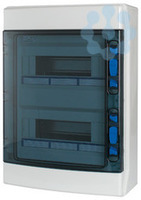 Шкаф навесной IP65, 2 ряда 24 модуля, профессиональная серия, прозрачная дверь, N/PE клеммы в комплекте, IKA-2/24-ST - 174198 EATON Бокс аналоги, замены