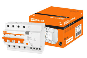 Выключатель автоматический дифференциального тока АД14 4п 63А C 30мА тип AC (8 мод) | SQ0204-0045 TDM ELECTRIC