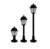 Светильник светодиодный Lousanne 60Вт E27 IP44 с опорой 3 в 1 390-650-960мм черн. пластик матов. стекло рисунком Duwi 24146