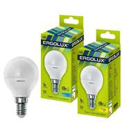 Лампа светодиодная LED-G45-7W-E14-4500K 172-265В "Шар" Ergolux 12144 цена, купить