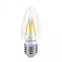 Лампа светодиодная LED-Свеча-deco 5Вт свеча прозрачная 4000К нейтр. бел. E14 450лм 230В IN HOME 4690612007571 Е14 купить в Москве по низкой цене