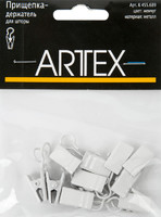 Крючок-зажим на кольцо ⌀ 20 мм для штор штанговый карниз 3 см цвет жемчуг 10 шт. ARTTEX