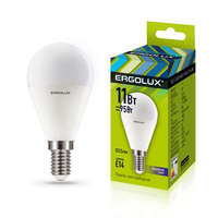 Лампа светодиодная LED-G45-11W-E14-6K Шар 11Вт E14 6500К 172-265В Ergolux 13629 купить в Москве по низкой цене