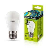Лампа светодиодная LED-G45-11W-E27-3K Шар 11Вт E27 3000К 172-265В Ergolux 13630 аналоги, замены
