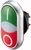 Кнопка сдвоенная с сигнальной лампой без фиксации зеленый+красный обозначением I O, M22-DDL-GR-X1/X0 - 216700 EATON