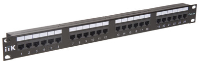 Патч-панель ITK 1 юнит категория 5Е UTP 24 порта (Dual) - PP24-1UC5EU-D05 IEK (ИЭК)
