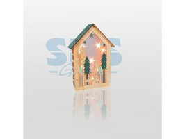Деревянная фигурка с подсветкой «Домик в лесу» 19х6х26 см | 504-024 NEON-NIGHT Домик купить в Москве по низкой цене