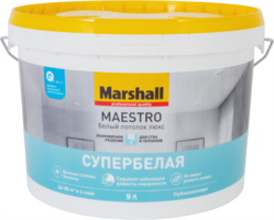 Краска для стен и потолков Marshall Maestro цвет белый 9 л аналоги, замены