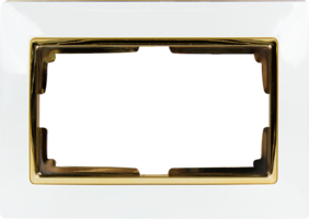 Рамка для двойных розеток Werkel Snabb, цвет белый/золото аналоги, замены