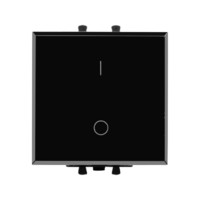 Выключатель двухполюсный одноклавишный модульный, "Avanti", "Черный квадрат", 2 модуля | 4402222 DKC (ДКС)