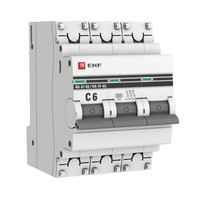 Автоматический выключатель EKF PROxima 3 П 6 А С kA ВА 47-63 mcb4763-6-3-06C-pro