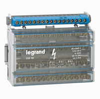 Блок клеммный 4P+N вх. 2х25 вых. 2х25l+11х6 Leg 004888 Legrand Кросс-модуль контакт 125А 4Р*15 цена, купить