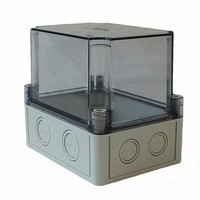 Коробка приборная КР2801-621 АБС-пластик,светло-серый цвет корпуса,высокая крышка,прозрачная,пластина МП1 HEGEL