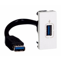 Розетка USB Mosaic 1 модуль, оборудована шнуром, белая | 078746 Legrand 1мод со цена, купить