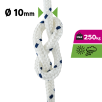 Веревка 10 мм полипропиленовая, цвет белый, 15 м/уп. STANDERS
