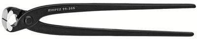 Клещи вязальные для арматурной сетки, резка - проволока средней твердости 2.4мм, твердая 1.6мм, режущая кромка 61 HRC / 25мм, L=250мм, блистер, цвет черный KN-9900250SB KNIPEX 24мм 16мм аналоги, замены