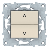 Выключатель UNICA NEW для жалюзи двухклавишный кнопочный 2 х схема 4 бежевый - NU520744 Schneider Electric 2х(сх.4) Механизм аналоги, замены
