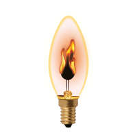 Лампа декоративная IL-N-C35-3/RED-FLAME/E14/CL с типом свечения "эффект пламени" форма "свеча" прозр. упак. картон Uniel UL-00002981