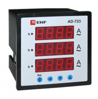 Амперметр AM-D723 цифровой на панель 72х72 трехфазный EKF PROxima | ad-723