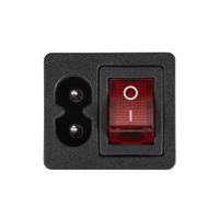 Выключатель клавишный 250 V 6 А (4с) ON-OFF красный с подсветкой и штекером C8 2PIN | 36-2285 REXANT
