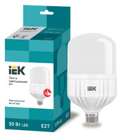 Лампа светодиодная HP 30Вт 4000К нейтр. бел. E27 230В IEK LLE-HP-30-230-40-E27 (ИЭК)