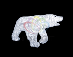 Акриловая светодиодная фигура "Белый медведь" 100х175см, 1976 светодиодов, IP 65, понижающий трансформатор в комплекте, | 513-121 NEON-NIGHT профессиональная Белый 3872х44 175х100см 230Вт 24В с аналоги, замены