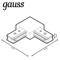 Коннектор для соединения трековых шинопроводов Gauss L-образный цвет белый аналоги, замены