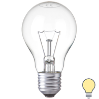 Лампа накаливания E27 40 Вт шар прозрачный, тёплый белый свет BELLIGHT аналоги, замены