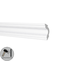 Плинтус потолочный полистирол ударопрочный NMC C1-RU белый 50x50x2000 мм