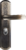 Ручка дверная межкомнатная на планке 200x68 мм правая, матовый хром/черный никель НОРА-М