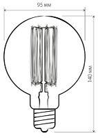 Лампа накаливания Elektrostandard «Эдисон G95» E27 230 В 60 Вт шар прозрачный с золотистым напылением, тёплый белый свет Электростандарт