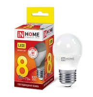Лампа светодиодная LED-ШАР-VC 8Вт 230В Е27 3000К 720Лм | 4690612020563 IN HOME