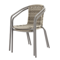Кресло садовое Elia 59х53х76 см искусственный ротанг/сталь бежевый аналоги, замены