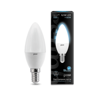 Лампа светодиодная LED 6.5 Вт 550 Лм 4100К белая Е14 Свеча Black Gauss - 103101207 E14 нейтр 230в мат.свеча 220В купить в Москве по низкой цене