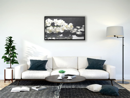 Картина в раме Белые орхидеи 60x100 см
